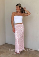 Lucy In The Sky Sequin Floral Mesh Maxi Skirt