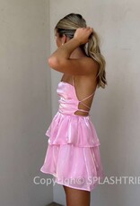 Lucy In The Sky Shimmer Lace Up Mini Dress