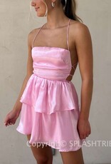 Lucy In The Sky Shimmer Lace Up Mini Dress