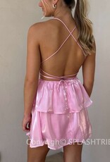 Lucy In The Sky Shimmer Lace Up Mini Dress