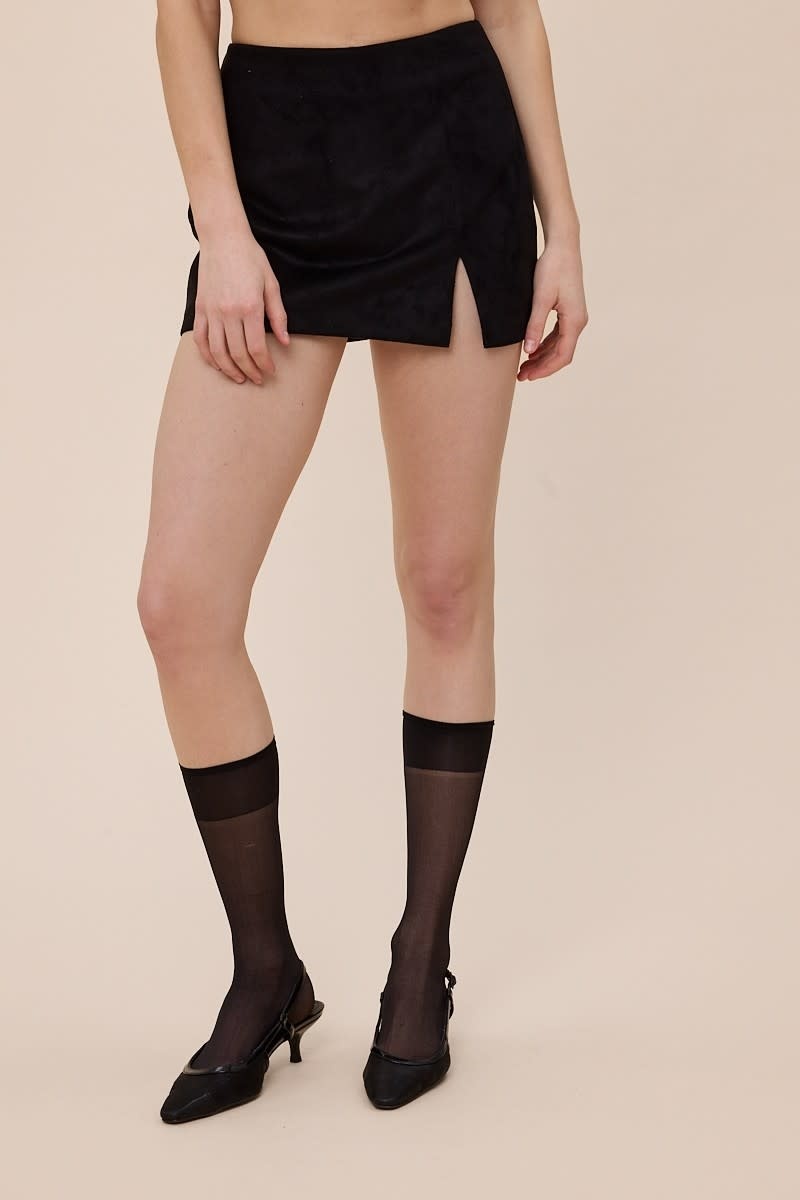 ★overdue flair★ SUEDE MINI SKIRT_BLACK SUEDE MINI SKIRT_BLACK - overdue flair