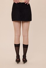 Faux Suede Side Slit Mini Skort