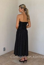 Polka Dot Strapless Maxi Dress