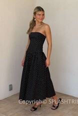 Polka Dot Strapless Maxi Dress