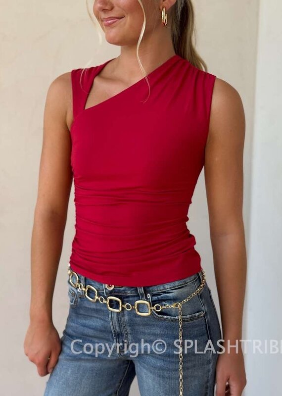 Kaya Sleeveless Asymmetrical Top