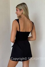 Vibrant Solid Double Pocket Square Neck Mini Dress