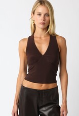 Sleeveless V Neck Crop Top