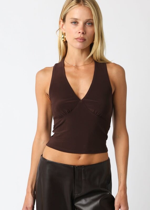 Sleeveless V Neck Crop Top