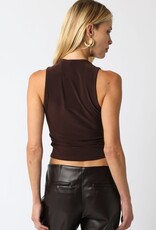 Sleeveless V Neck Crop Top