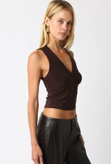 Sleeveless V Neck Crop Top