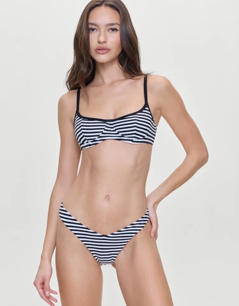 Frankies Bikinis Enzo Striped Cheeky Bikini Bottom