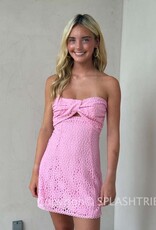 Strapless Lace Keyhole Cutout Mini Dress