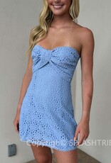 Strapless Lace Keyhole Cutout Mini Dress