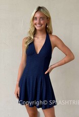 Lace Halter V Neck Mini Dress