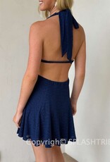 Lace Halter V Neck Mini Dress