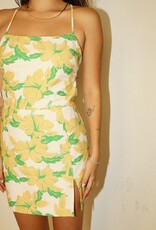 Floral Linen Spaghetti Strap Mini Dress