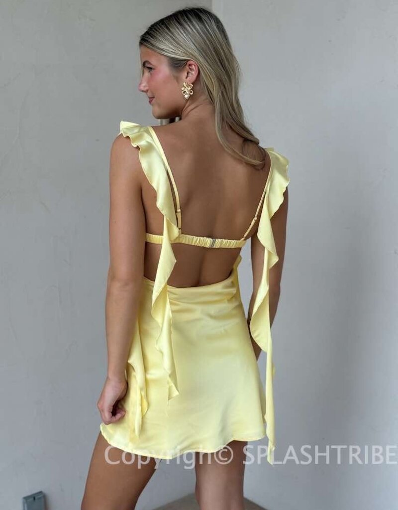 Jinea Satin Frill Mini Dress