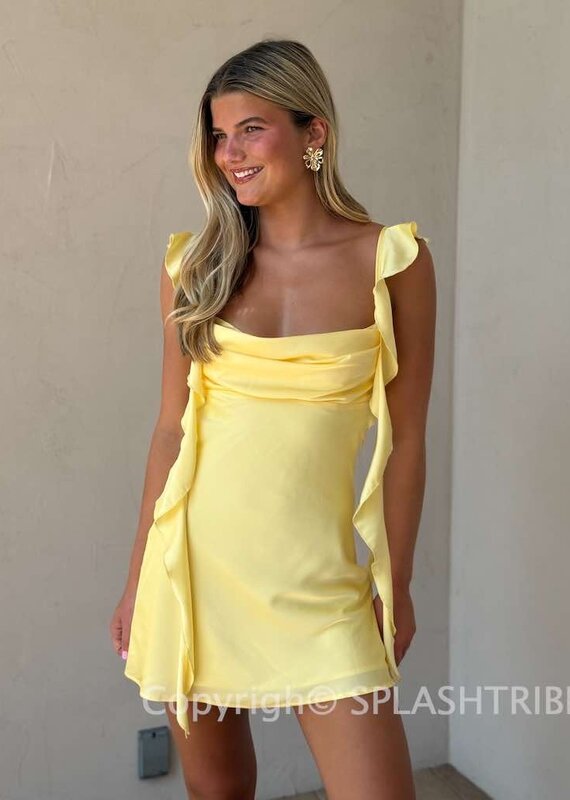 Jinea Satin Frill Mini Dress