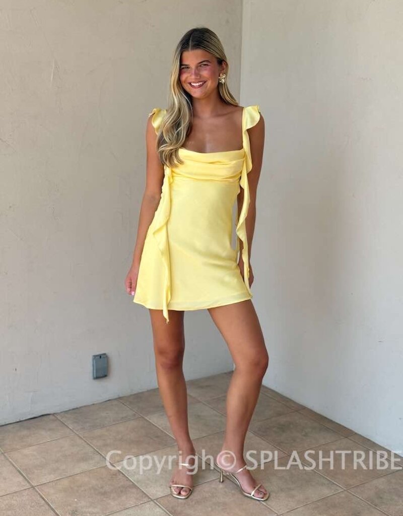 Jinea Satin Frill Mini Dress