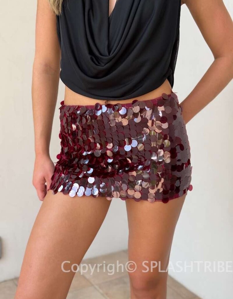 Lucy In The Sky Circle Sequin Mini Skirt
