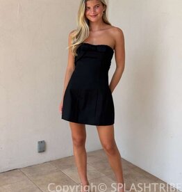 Valentina Bow Detail Strapless Mini Dress