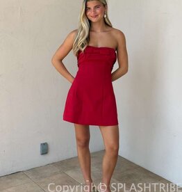 Valentina Bow Detail Strapless Mini Dress
