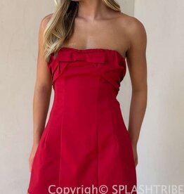 Valentina Bow Detail Strapless Mini Dress