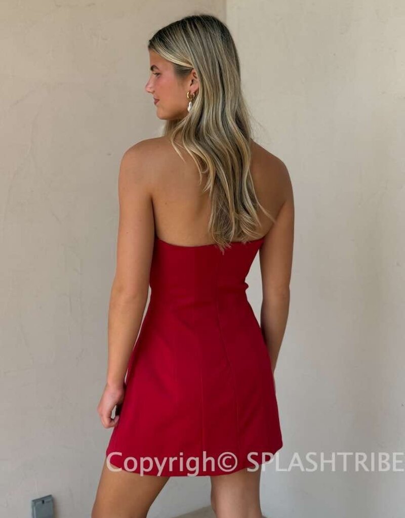 Valentina Bow Detail Strapless Mini Dress