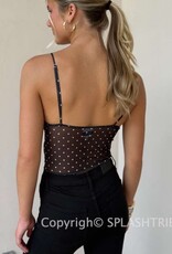 Polka Dot Lace Cami Crop Top