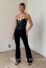 Polka Dot Lace Cami Crop Top