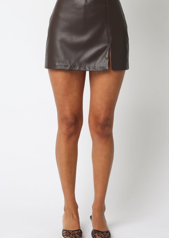 Vegan Leather Mini Skirt With Built In Shorts