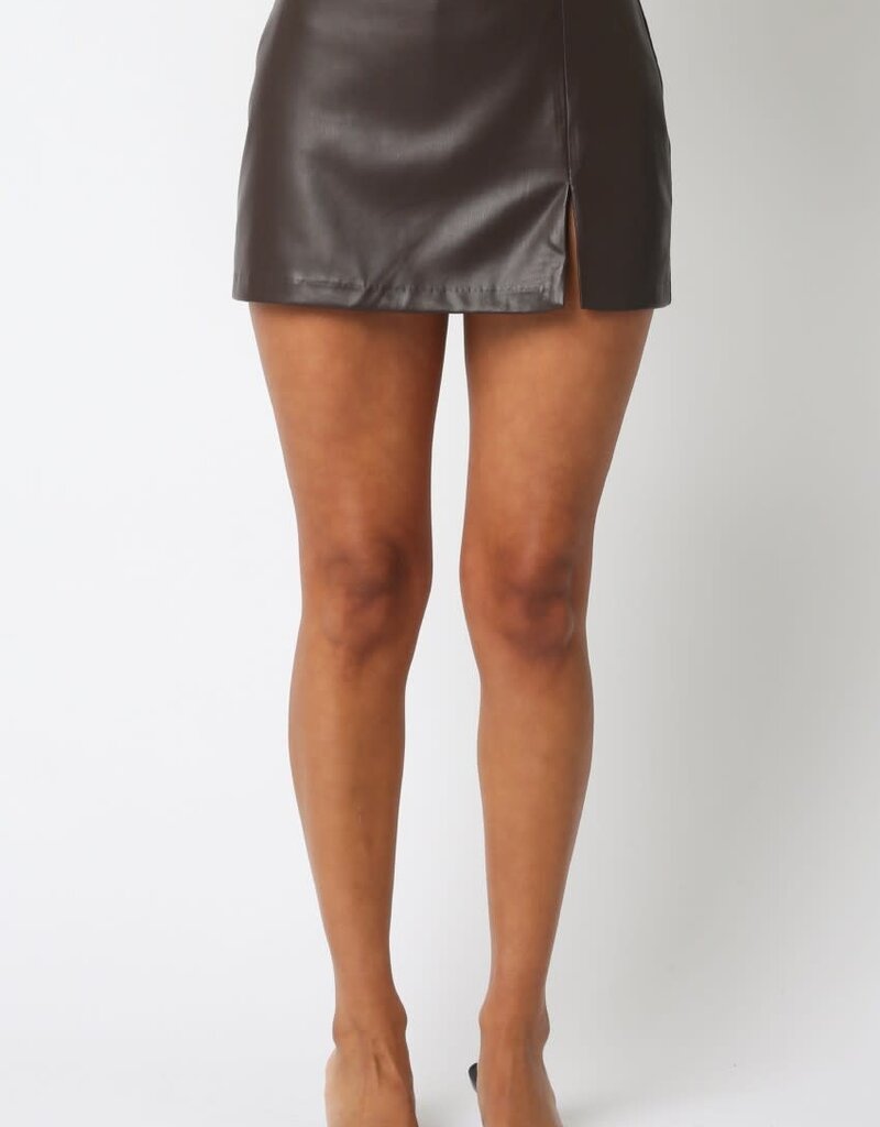 Vegan Leather Mini Skirt With Built In Shorts