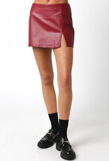 Vegan Leather Mini Skirt With Built In Shorts - SPLASH
