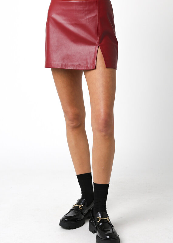 Vegan Leather Mini Skirt With Built In Shorts