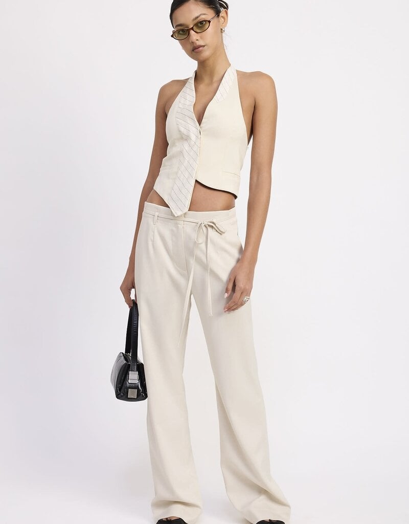 Halter Asymmetrical Pinstripe Vest