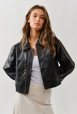Vintage Washed Faux Leather Jacket