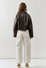 Vintage Washed Faux Leather Jacket