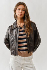 Vintage Washed Faux Leather Jacket