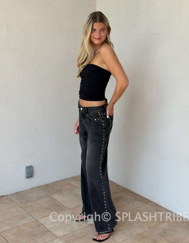 Lucy In The Sky Studded Low Rise Baggy Jeans