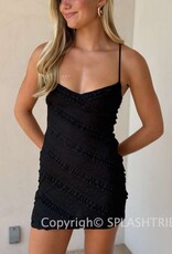 Lucy In The Sky Ruffle Lace V Neck Mini Dress