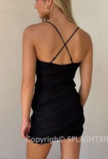 Lucy In The Sky Ruffle Lace V Neck Mini Dress