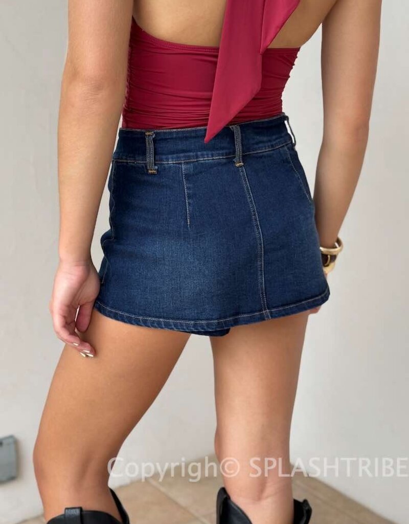 Dark Denim Micro Mini Skort