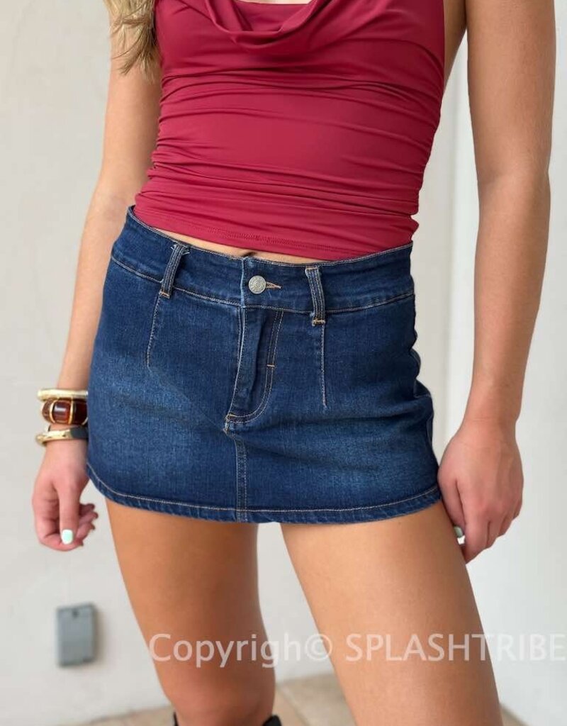 Dark Denim Micro Mini Skort