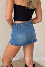 Medium Denim Micro Mini Skort