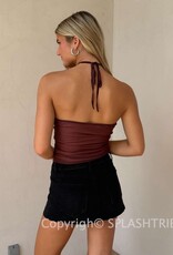 Mesh Sequin Strapless Embroidered Top