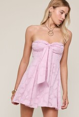 Strapless Embossed Open Back Mini Dress