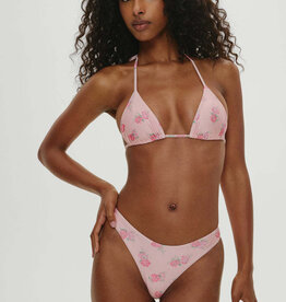 Frankies Bikinis Nick Floral Satin Skimpy Triangle Bikini Top