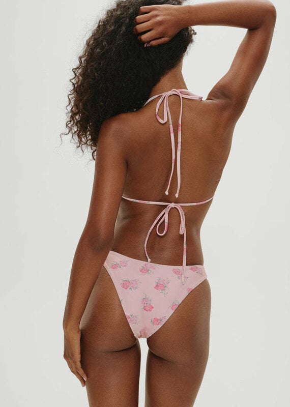 Frankies Bikinis Dove Floral Satin Bikini Bottom