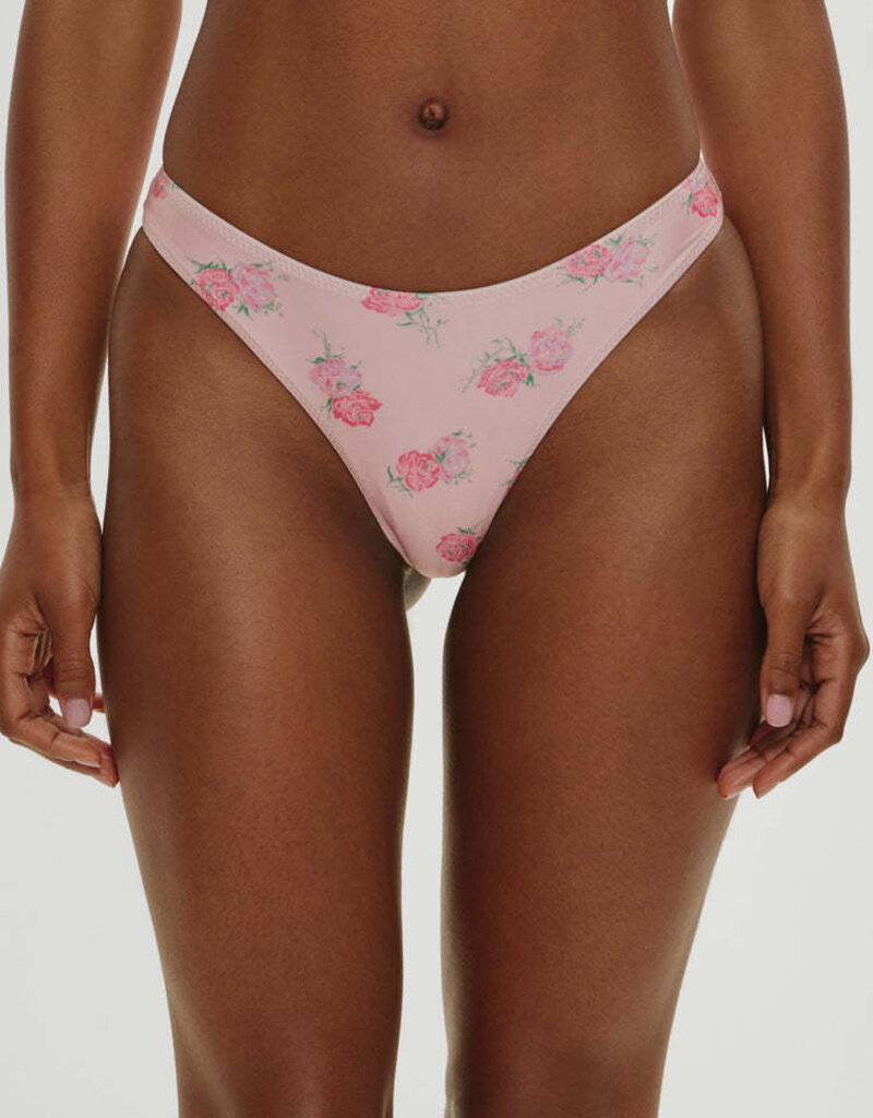 Frankies Bikinis Dove Floral Satin Bikini Bottom