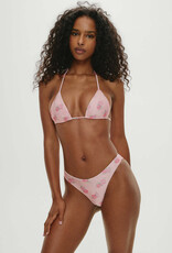 Frankies Bikinis Dove Floral Satin Bikini Bottom